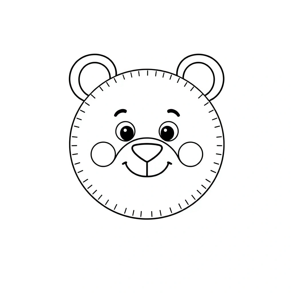 Kolorowanka — twarz misia na talerzyku - Kolorowanki - Dzień Misia