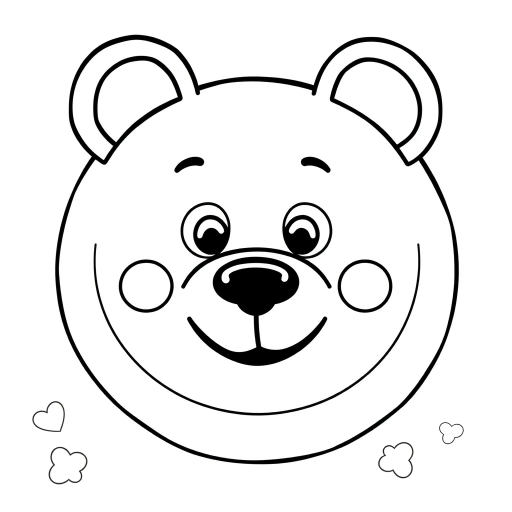 Kolorowanka — twarz misia na talerzyku - Kolorowanki - Dzień Misia