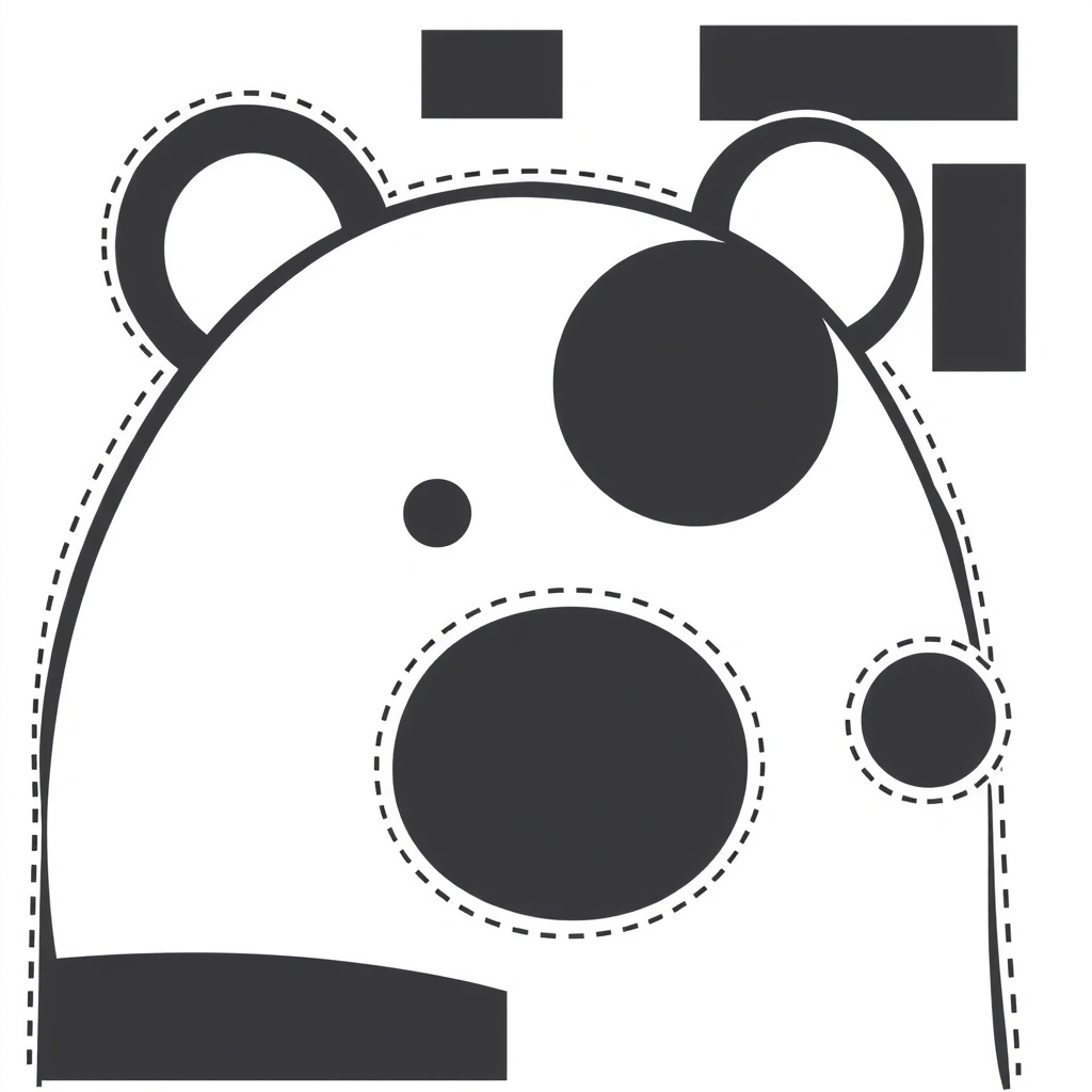 Szablon uszu i pyszczka (A4) — do wydruku - Szablony - Dzień Misia