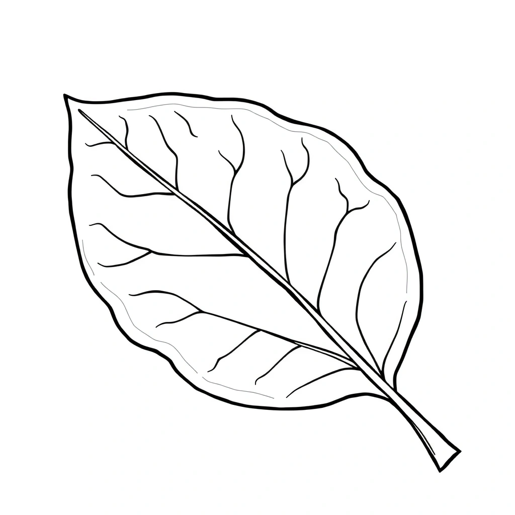 Kolorowanka: Liść z fakturą - Kolorowanki - Jesień