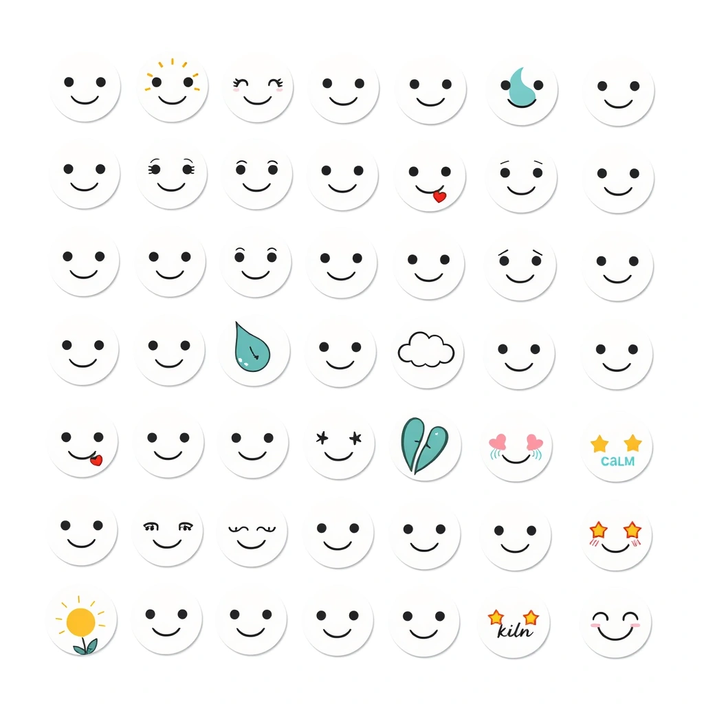 Arkusz naklejek — nagrody za udział - Szablony - Emocje