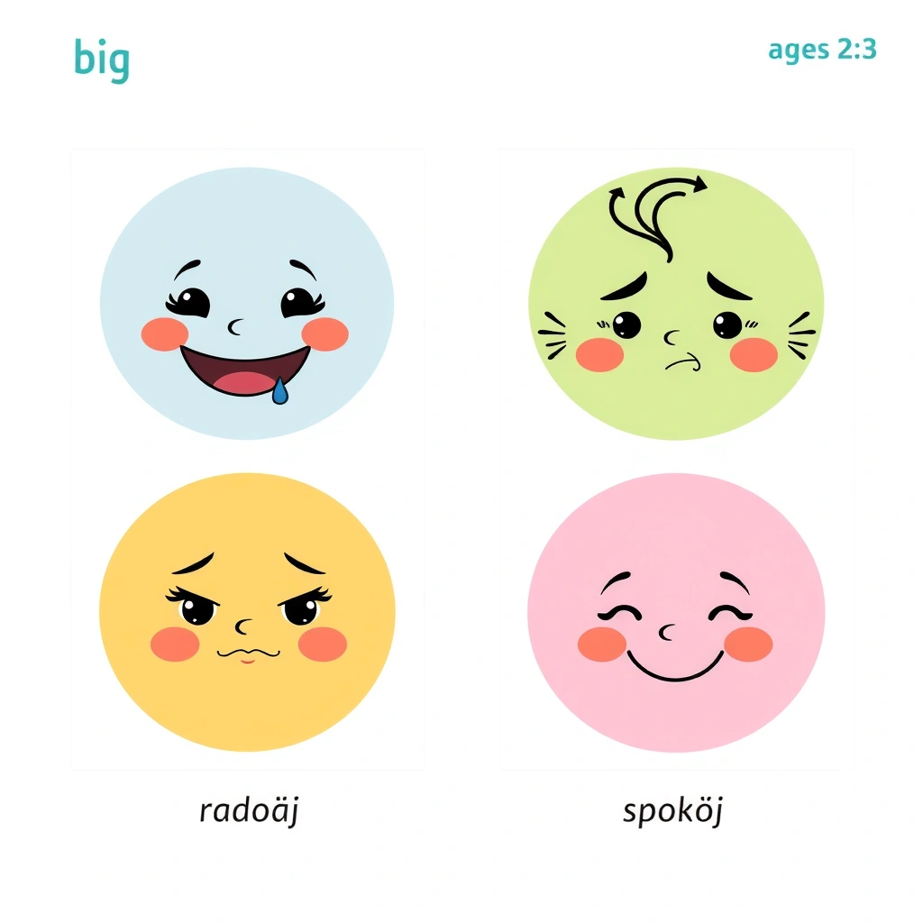 Karty emocji — radość, smutek, złość, spokój - Szablony - Emocje