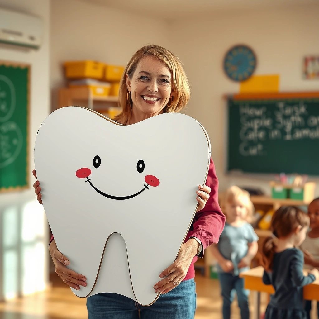 Model: wielki kartonowy ząb (inspiracja DIY) - Materiały - Higiena Jamy Ustnej