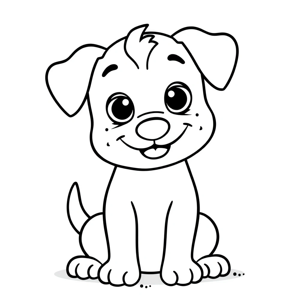 Kolorowanka — kontur pieska do kolorowania - Kolorowanki - Kundelek
