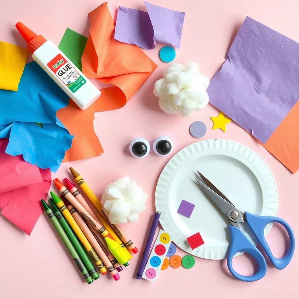 Zdjęcie materiałów — flat lay przyborów - Materiały - Kundelek