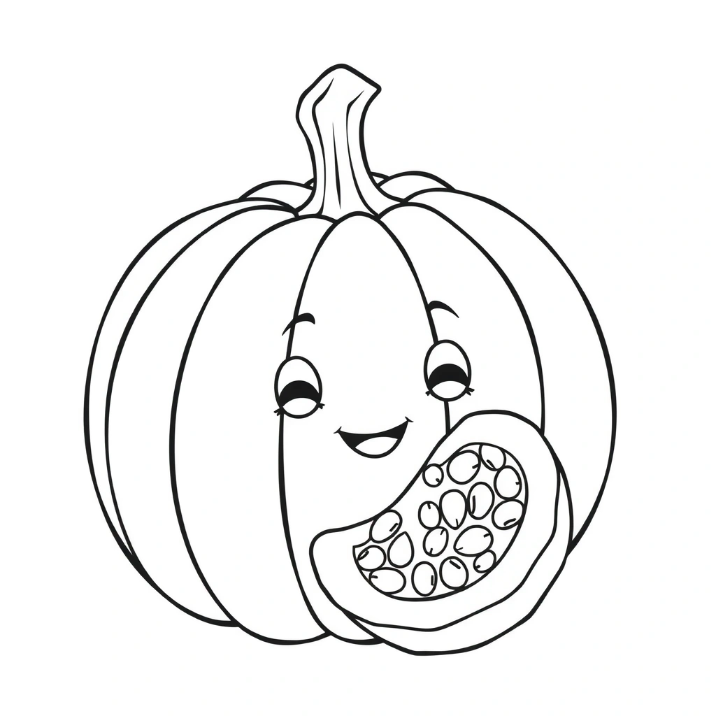 Kolorowanka: dynia dla maluchów - Kolorowanki - Dynia