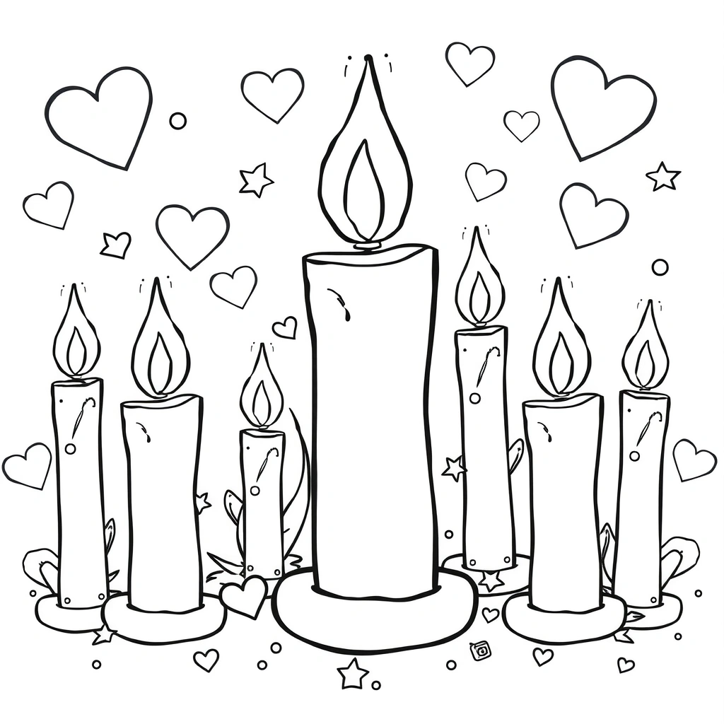 Kolorowanka: świeczki do kolorowania - Kolorowanki - Wszystkich Świętych