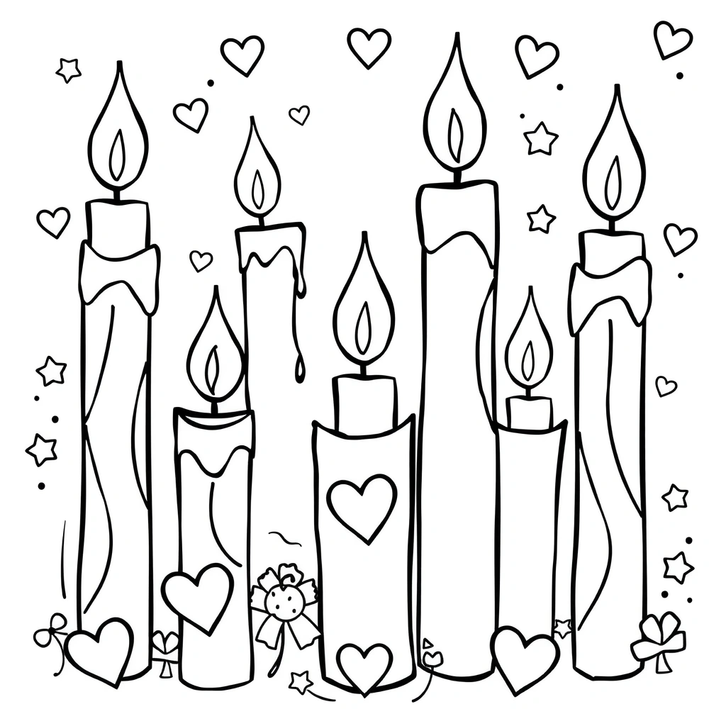 Kolorowanka: świeczki do kolorowania - Kolorowanki - Wszystkich Świętych