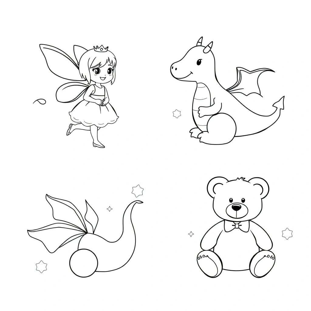 Kolorowanka z postaciami bajkowymi - Kolorowanki - Bajkowe Postacie