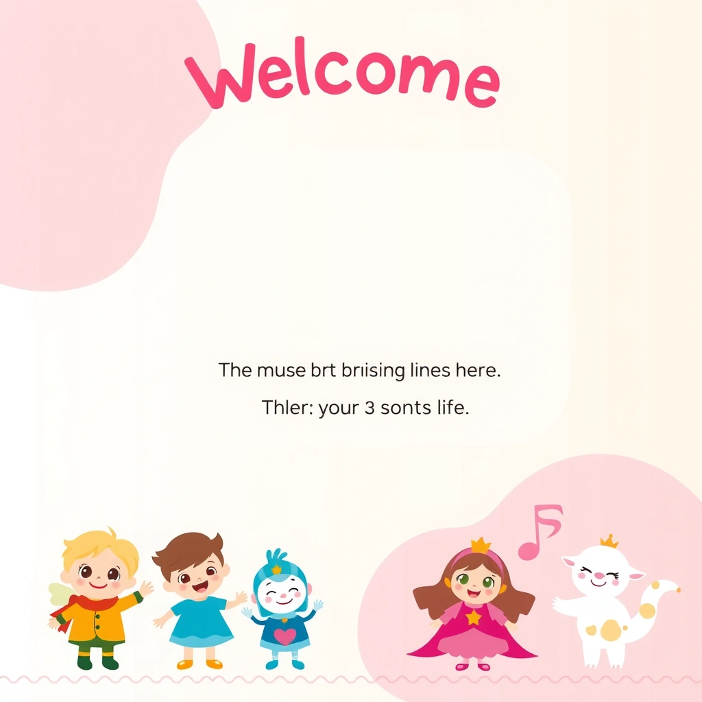 Plakat powitalny z krótką piosenką - Materiały - Bajkowe Postacie