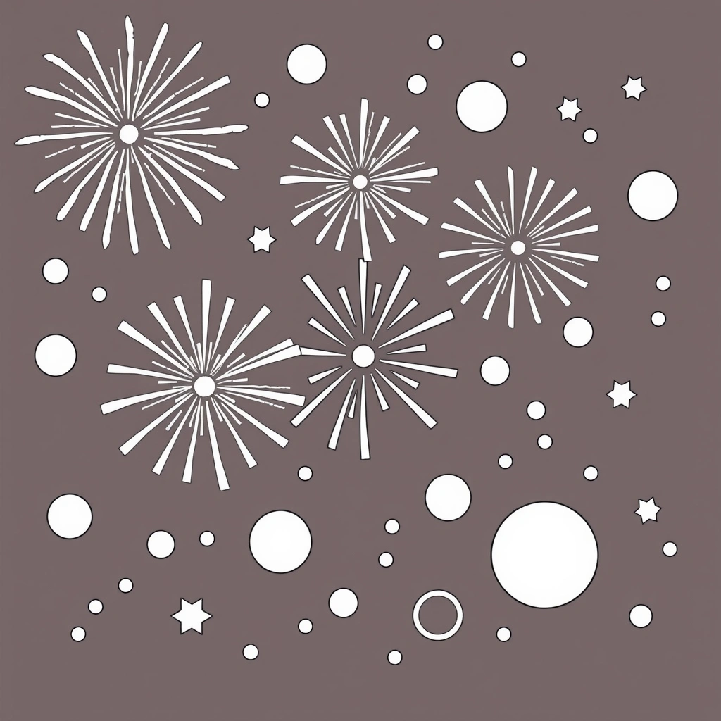 Kolorowanka: Fajerwerki dla maluchów - Kolorowanki - Nowy Rok