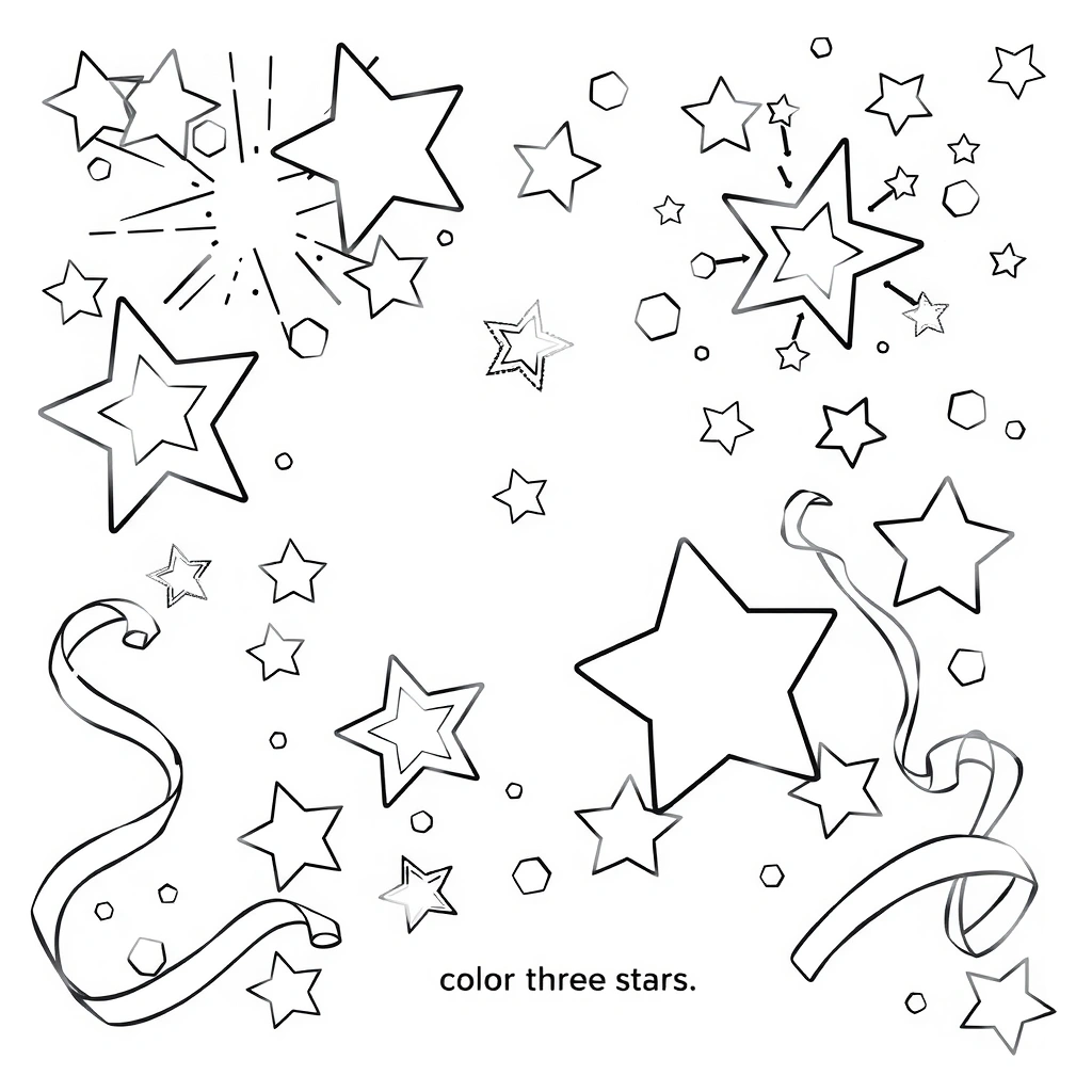 Kolorowanka: Iskierki i konfetti - Kolorowanki - Nowy Rok