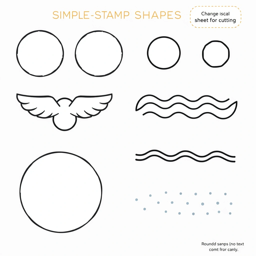 Arkusz stempelków i kształtów gąbkowych - Szablony - Dzień Gumowej Kaczki