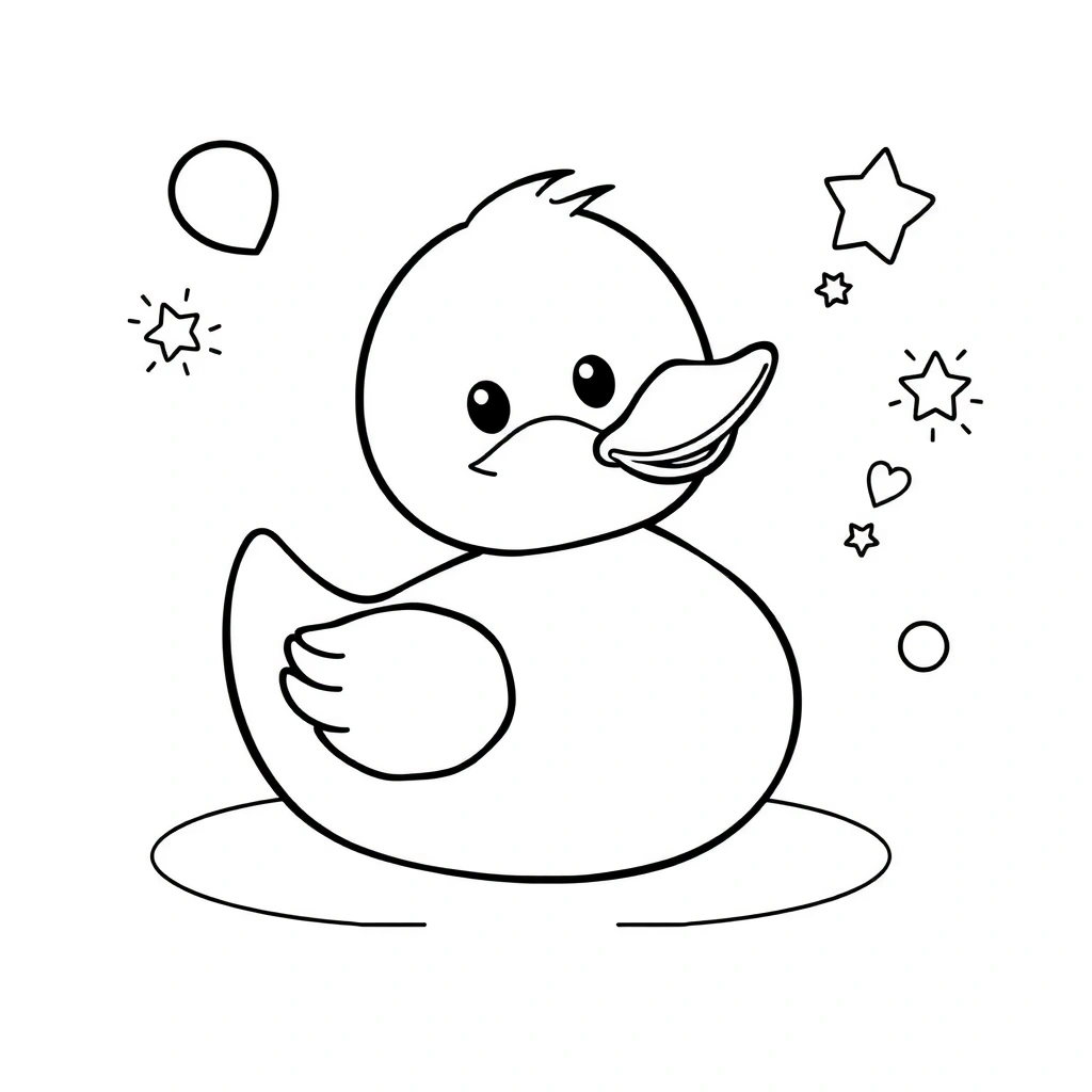 Kolorowanka: Prosta gumowa kaczka - Kolorowanki - Dzień Gumowej Kaczki