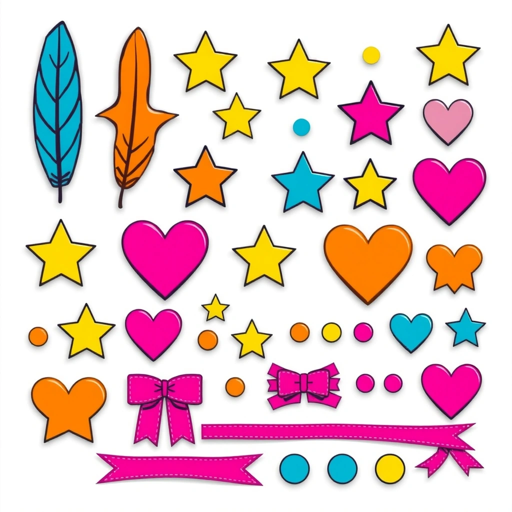 Arkusz elementów dekoracyjnych do wycięcia - Szablony - Karnawał