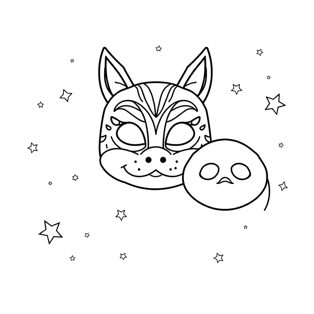 Strona do kolorowania: maski - Kolorowanki - Karnawał