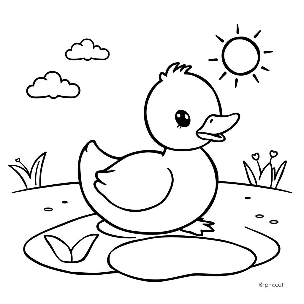 Kolorowanka — kaczuszka - Kolorowanki - Dzień Kaczki