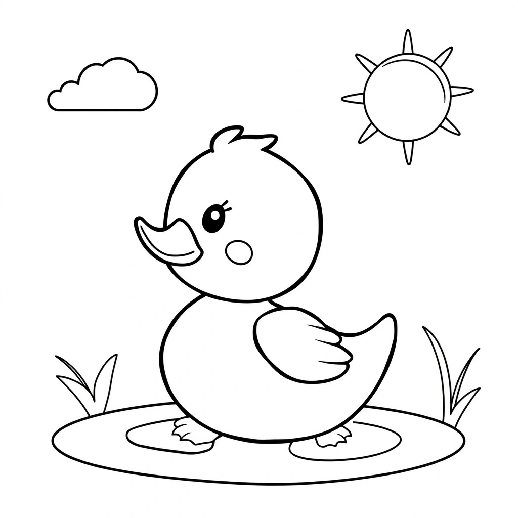 Kolorowanka — kaczuszka - Kolorowanki - Dzień Kaczki