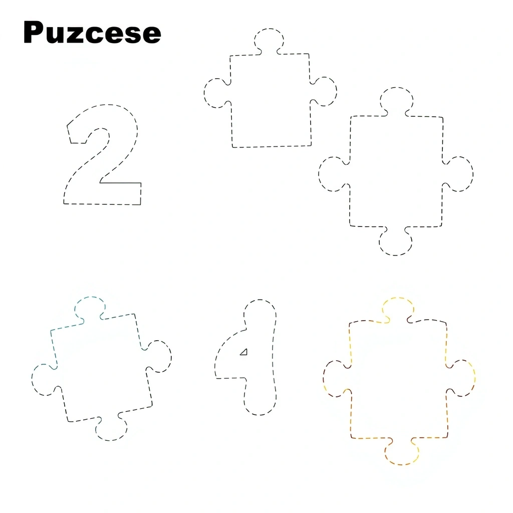 Szablon puzzla do druku (2–4 części) - Szablony - Dzień Puzzli