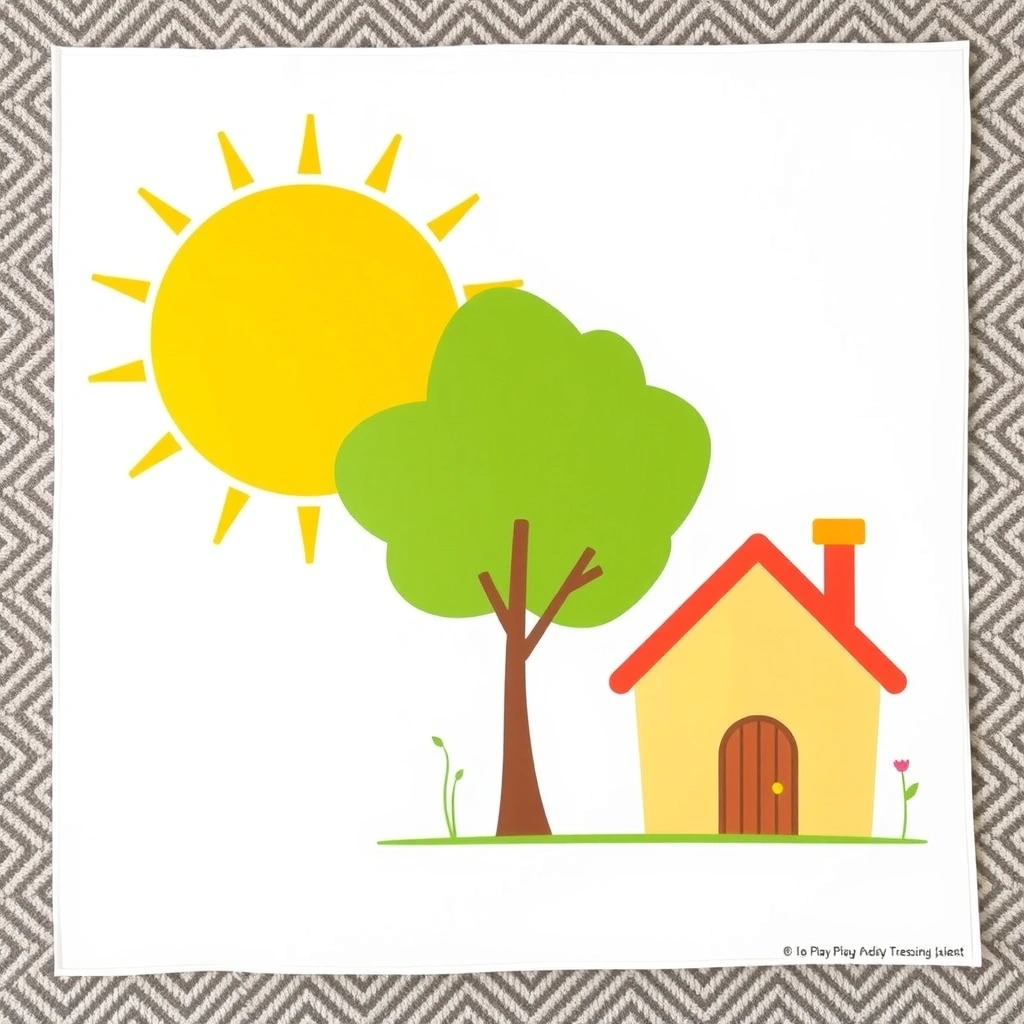 Zestaw elementów puzzli — słoneczko, drzewo, domek - Materiały - Dzień Puzzli