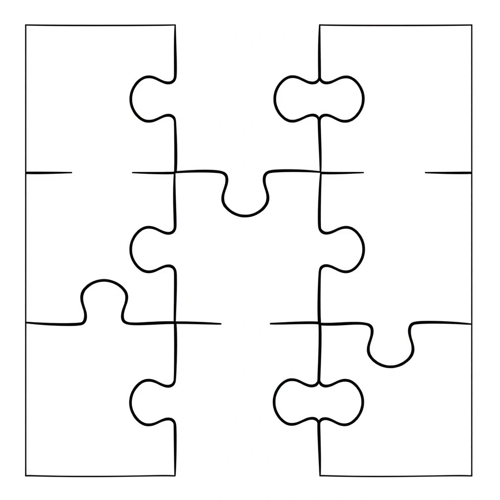 Szablon puzzla podłogowego (6–8 elementów) - Szablony - Dzień Puzzli