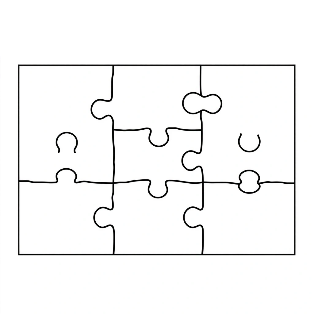 Szablon puzzla podłogowego (6–8 elementów) - Szablony - Dzień Puzzli