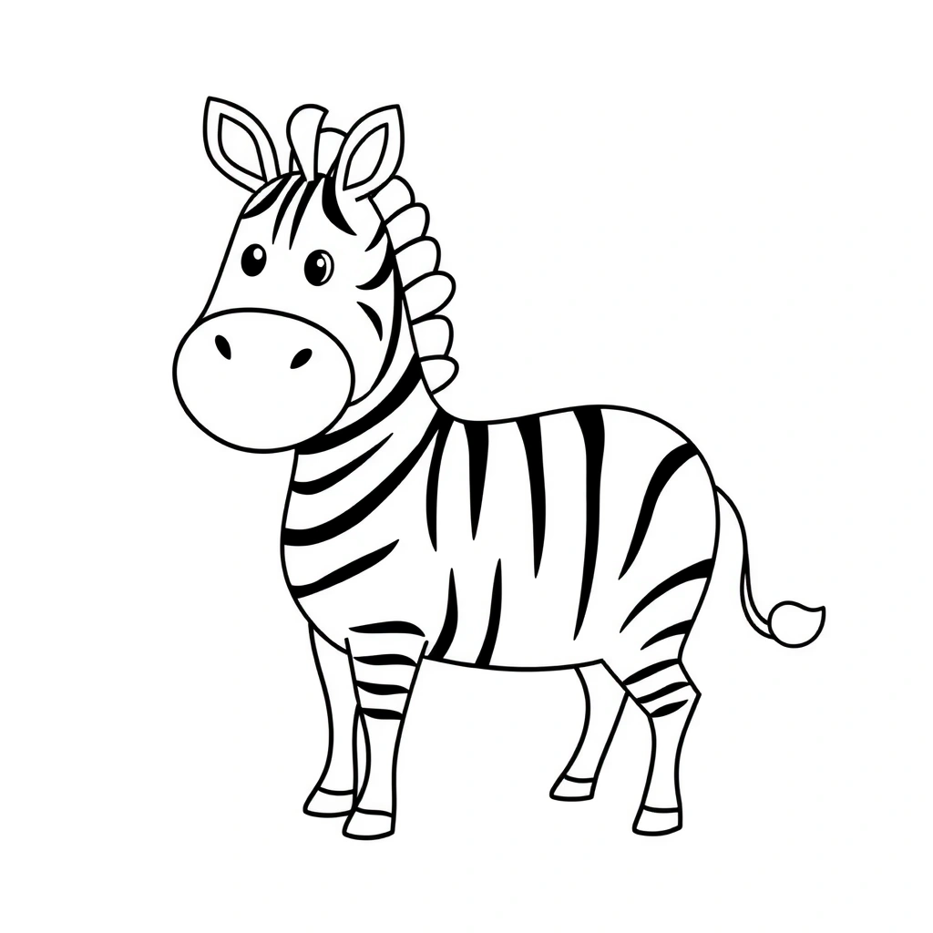 Kolorowanka: Zebra z dużymi polami na paski - Kolorowanki - Dzień Zebry