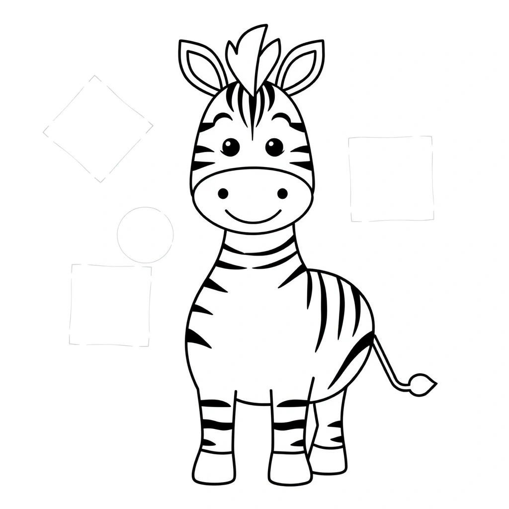 Kolorowanka: Zebra z dużymi polami na paski - Kolorowanki - Dzień Zebry