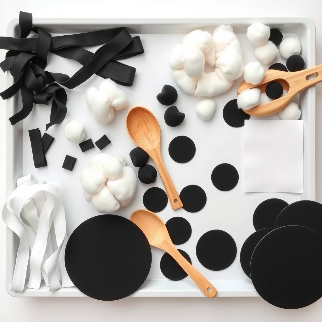 Zdjęcie - Tacka pasów (flat lay) - Materiały - Dzień Zebry