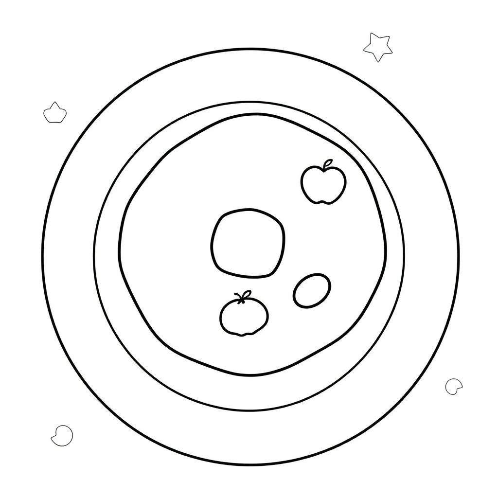 Kolorowanka — Talerzyk-naleśnik (kontur) - Kolorowanki - Dzień Naleśnika