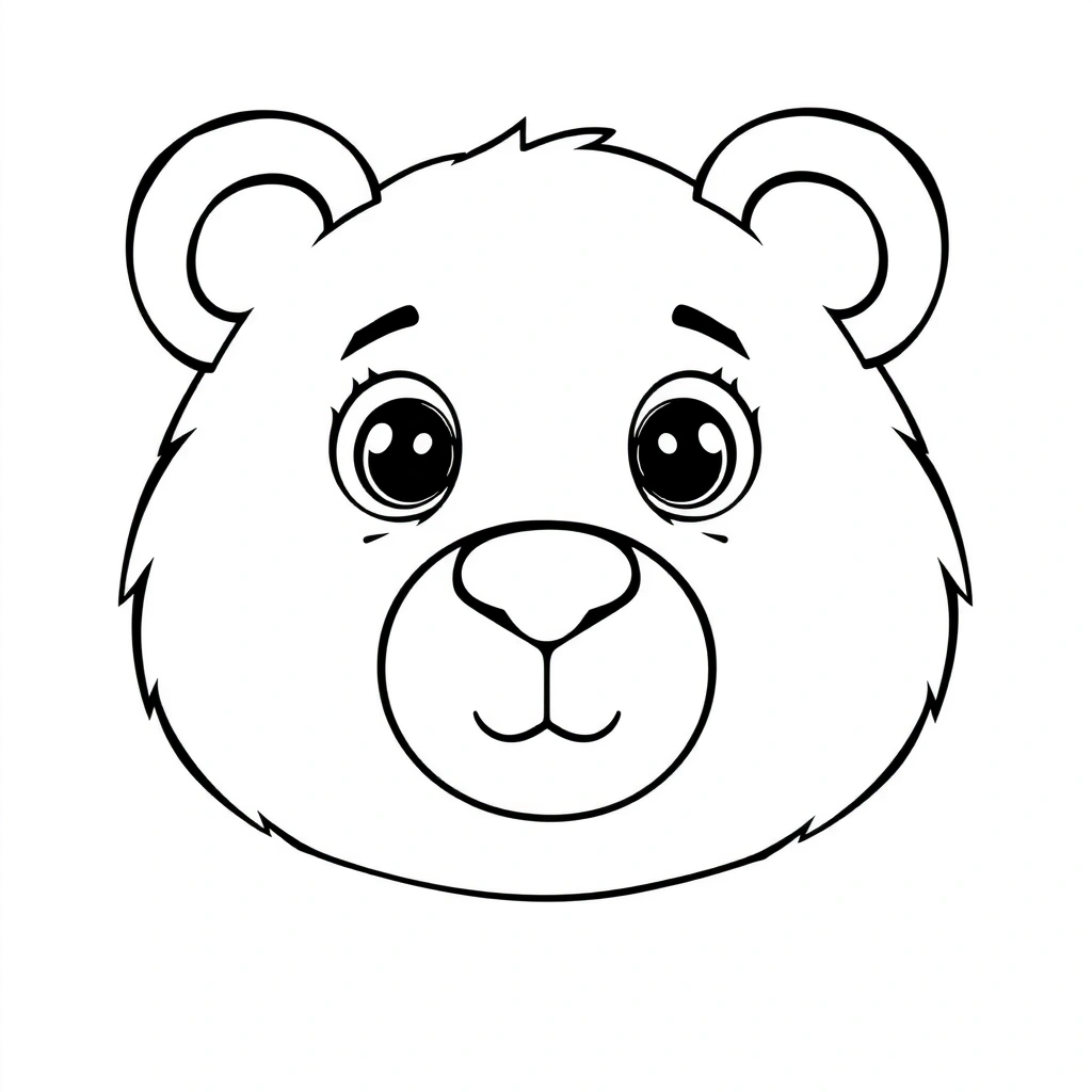 Kolorowanka - pyszczek misia do kolorowania - Kolorowanki - Dzień Niedźwiedzia
