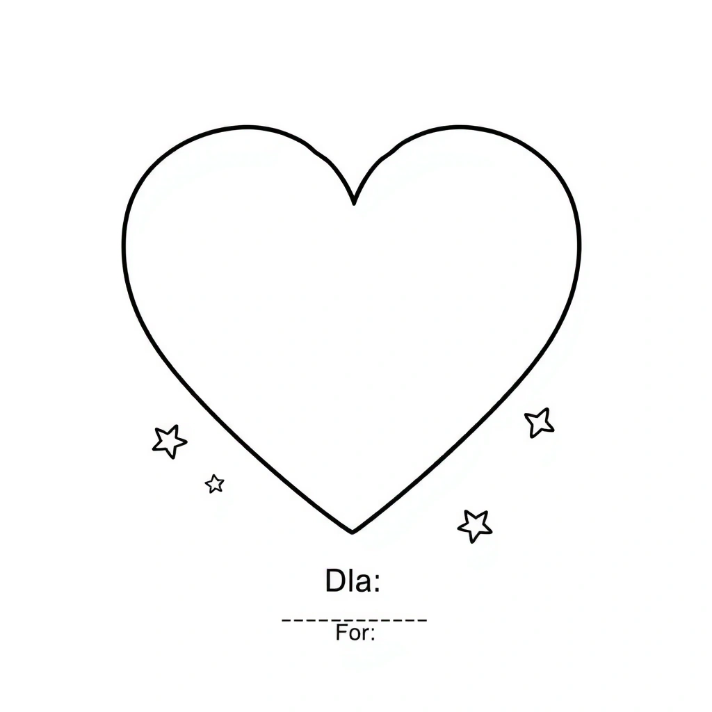 Kolorowanka - serduszko z miejscem na imię - Kolorowanki - Miłość i Przyjaźń