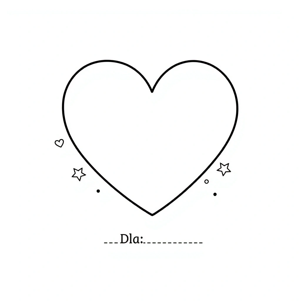 Kolorowanka - serduszko z miejscem na imię - Kolorowanki - Miłość i Przyjaźń