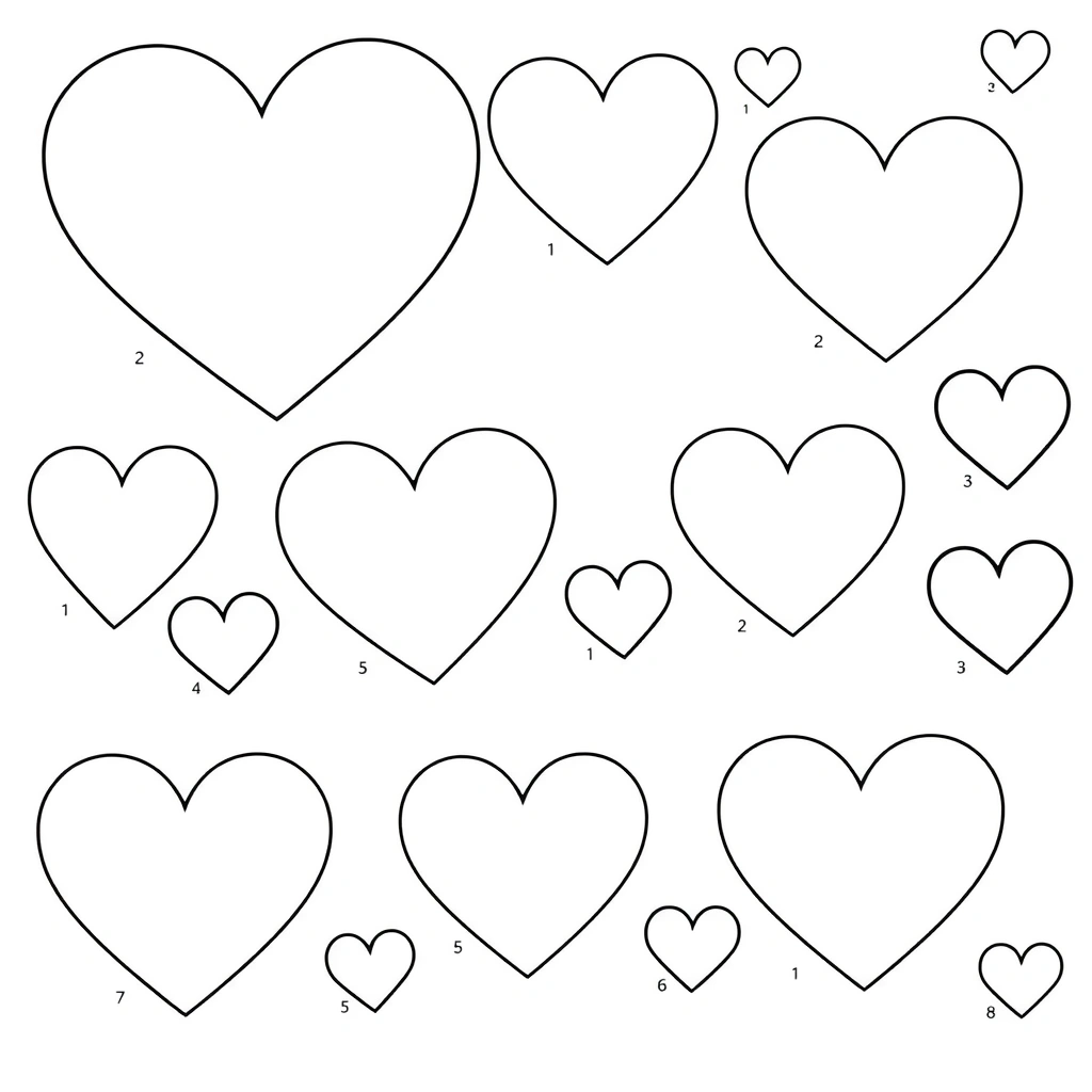 Szablon serduszek do wycięcia - Szablony - Miłość i Przyjaźń
