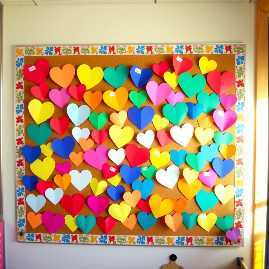 Tablica wystawowa z serduszkami - Materiały - Miłość i Przyjaźń