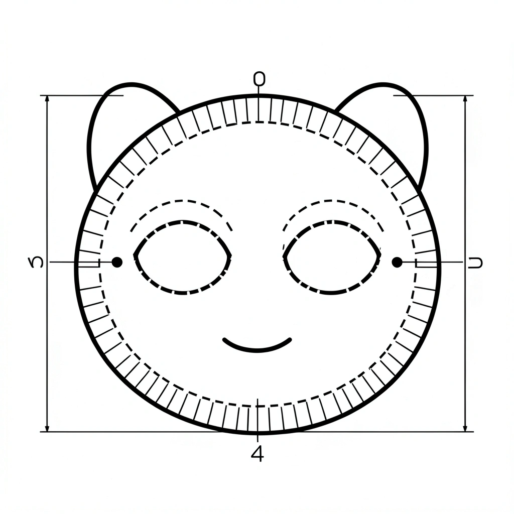 Szablon maski — talerzyk - Szablony - Dzień Kota