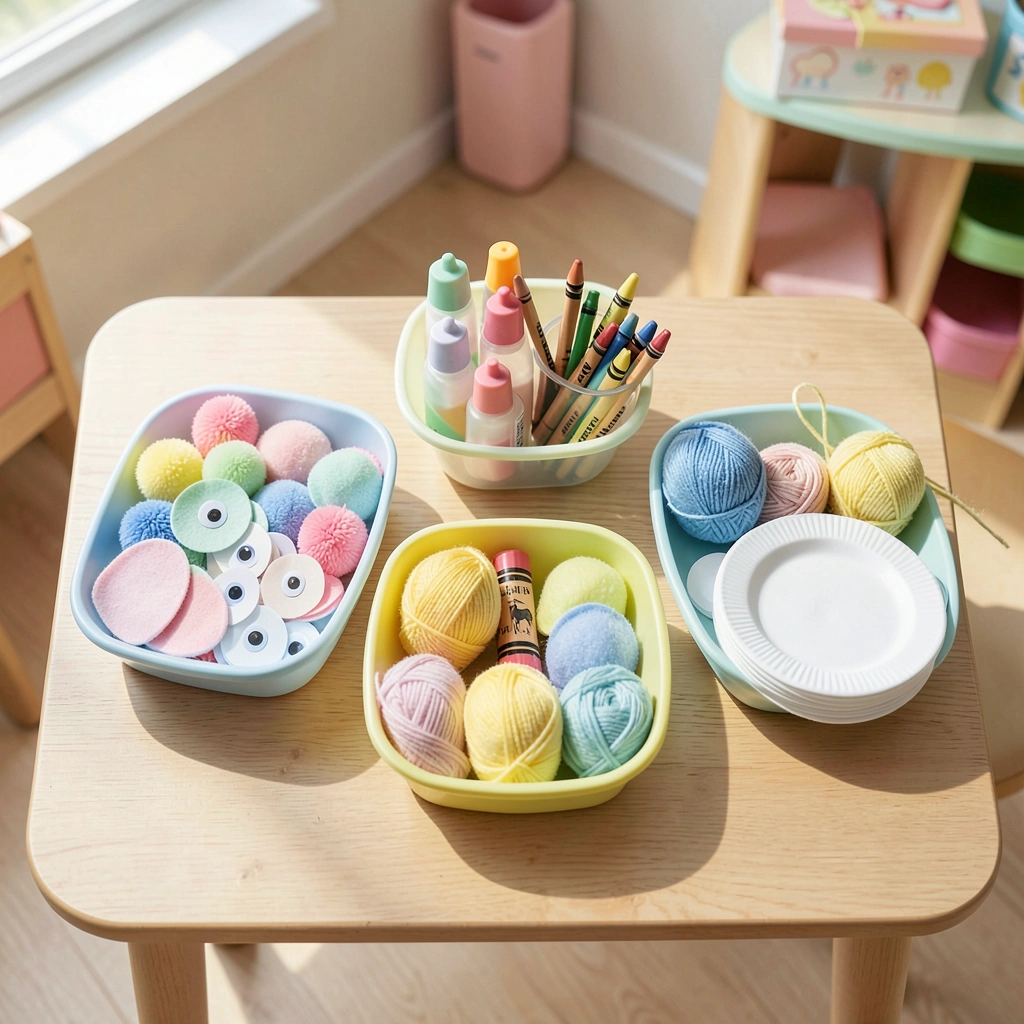 Zestaw materiałów na tacce — zdjęcie - Materiały - Dzień Kota