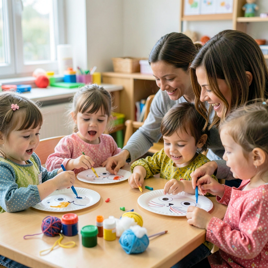 Dzieci tworzą koty — scena prac plastycznych (3–4 lata) - Materiały - Dzień Kota