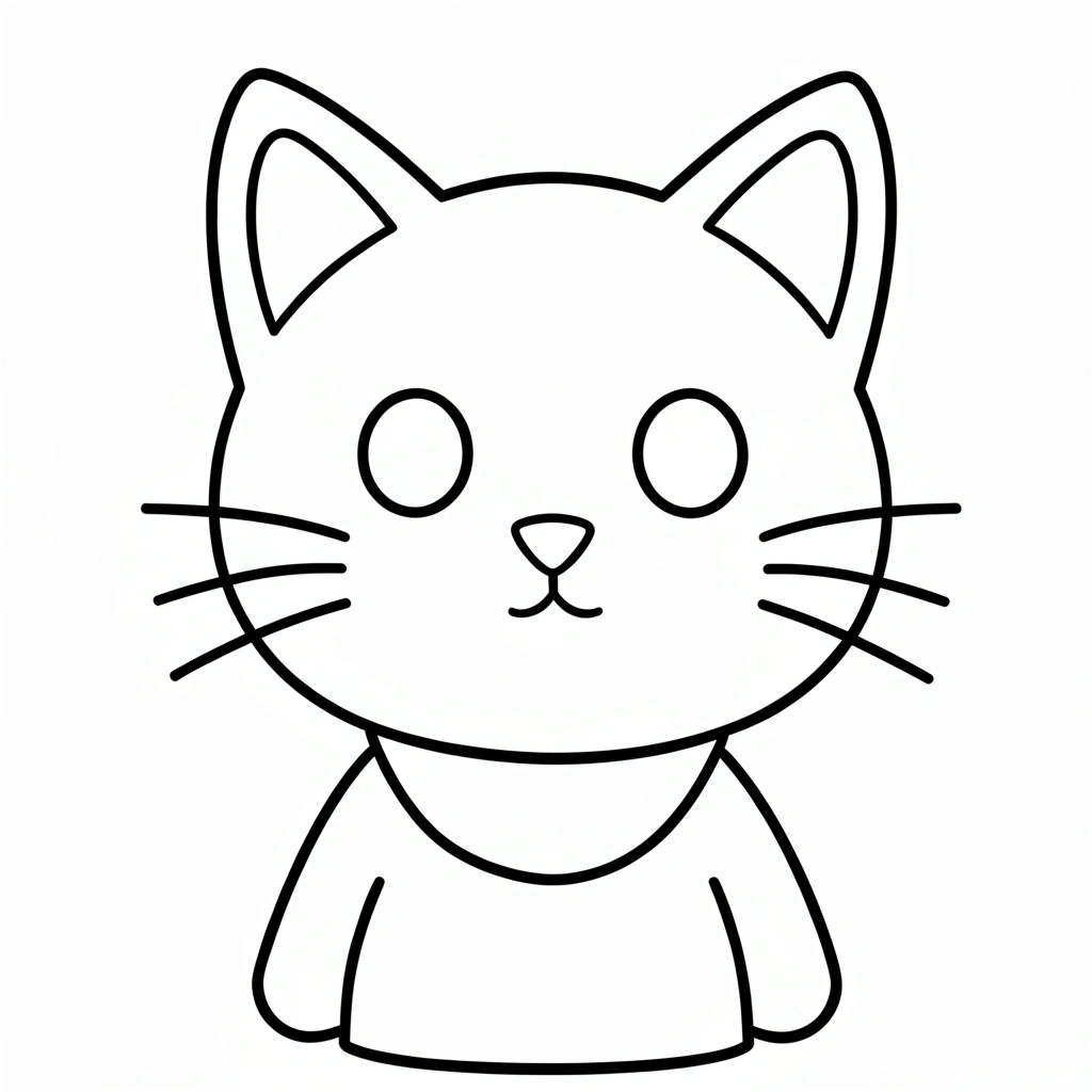 Kolorowanka — prosty kontur kota - Kolorowanki - Dzień Kota