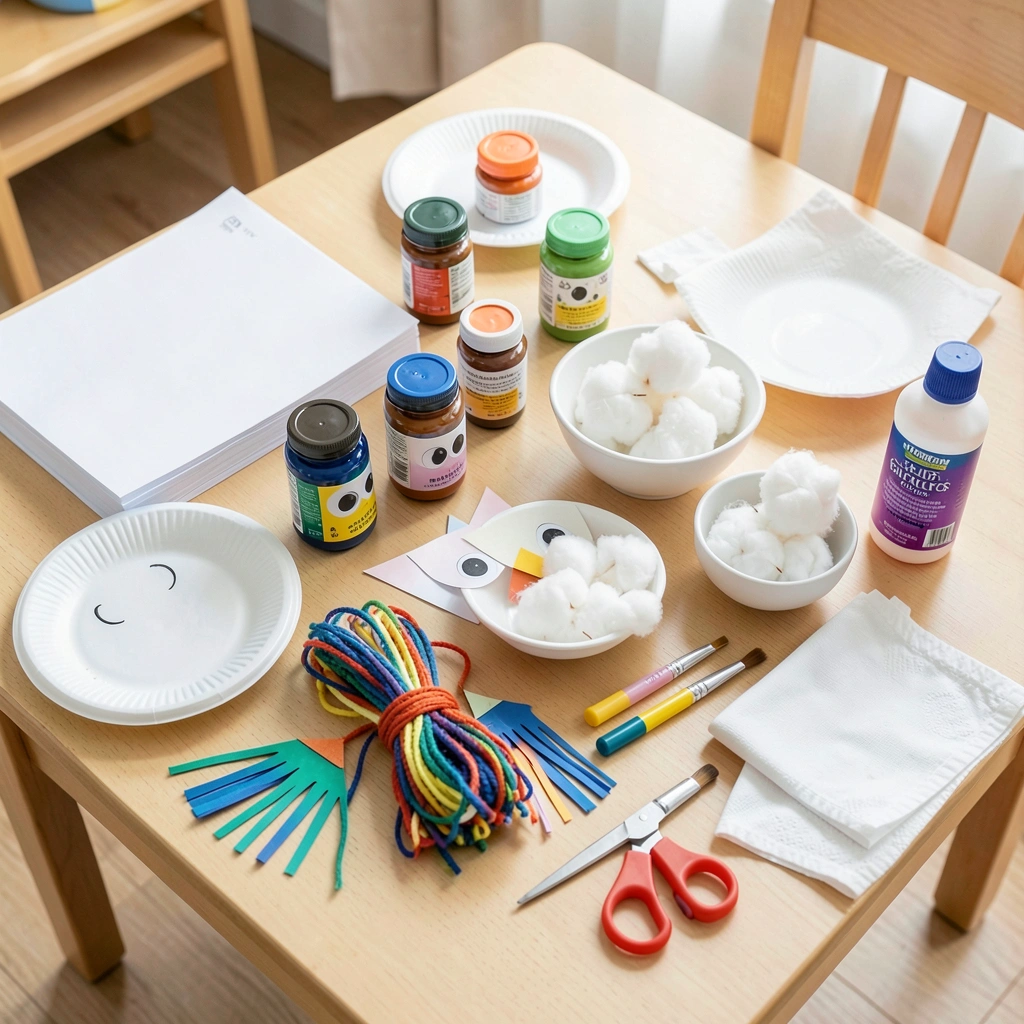 Stanowisko z materiałami — ustawienie na stole - Materiały - Dzień Kota