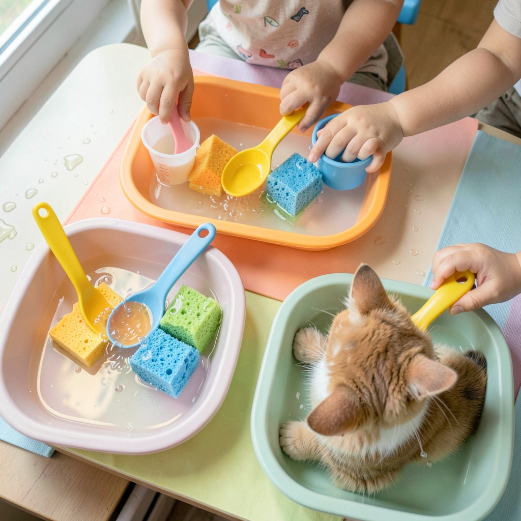 Stanowisko 1 — Kocia miska (zabawa wodna) - Materiały - Dzień Kota