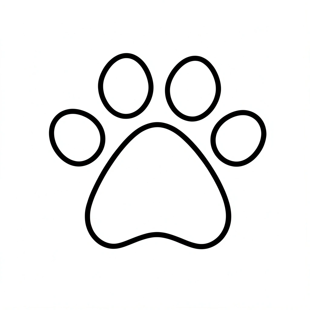 Szablon: kontur kociej łapki do kolorowania - Kolorowanki - Dzień Kota