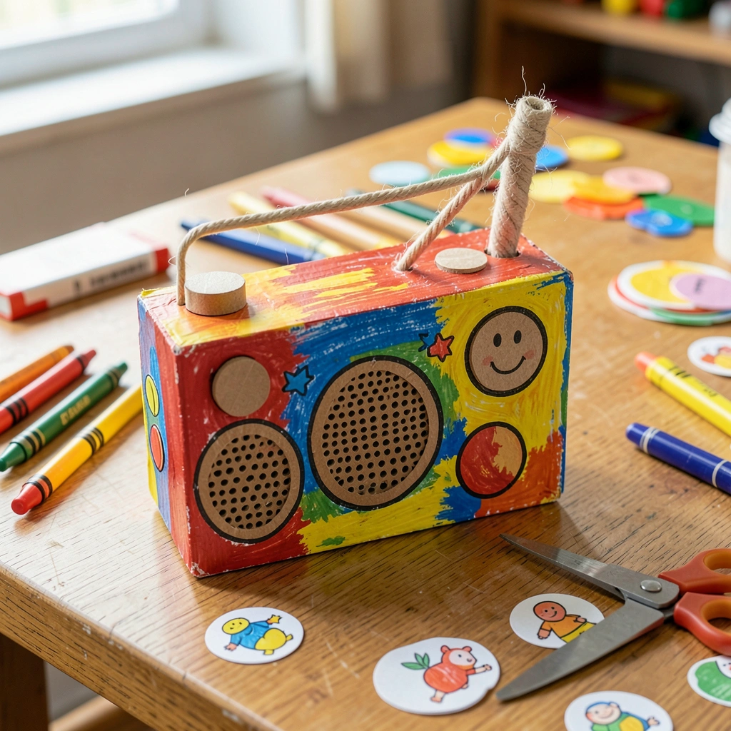 Przykładowe kolorowe radio (wzór dla dzieci) - Materiały - Dzień Radia