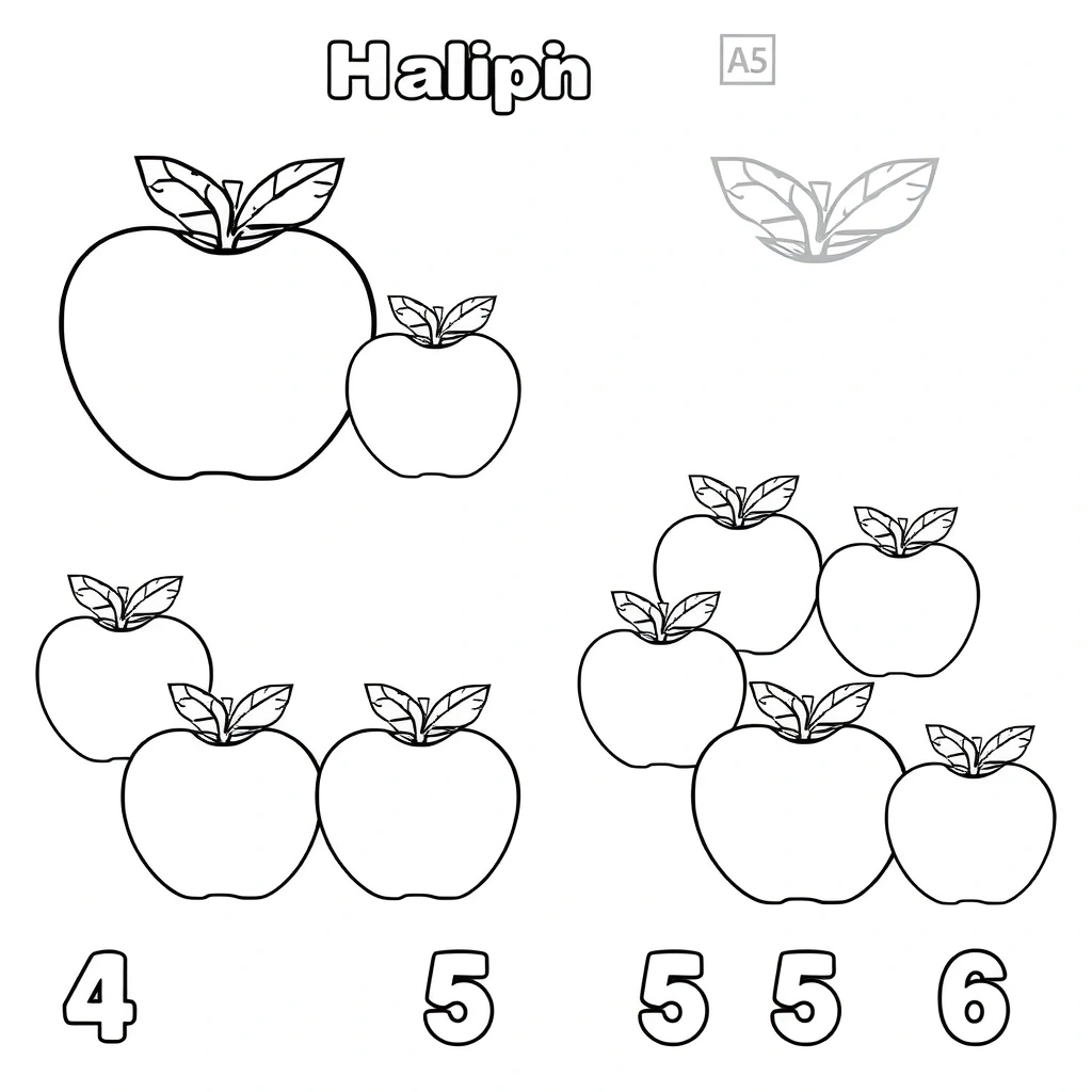 Kolorowanka — grupy jabłek - Kolorowanki - Tabliczka Mnożenia