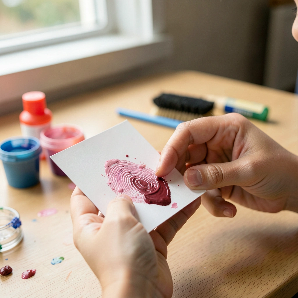Demonstracja: tworzenie serduszka odciskiem palca (zbliżenie) - Materiały - Walentynki