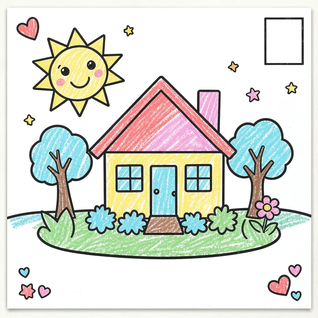 Szablon pocztówki A5 (przód) - do kolorowania - Szablony - Dzień Listonosza