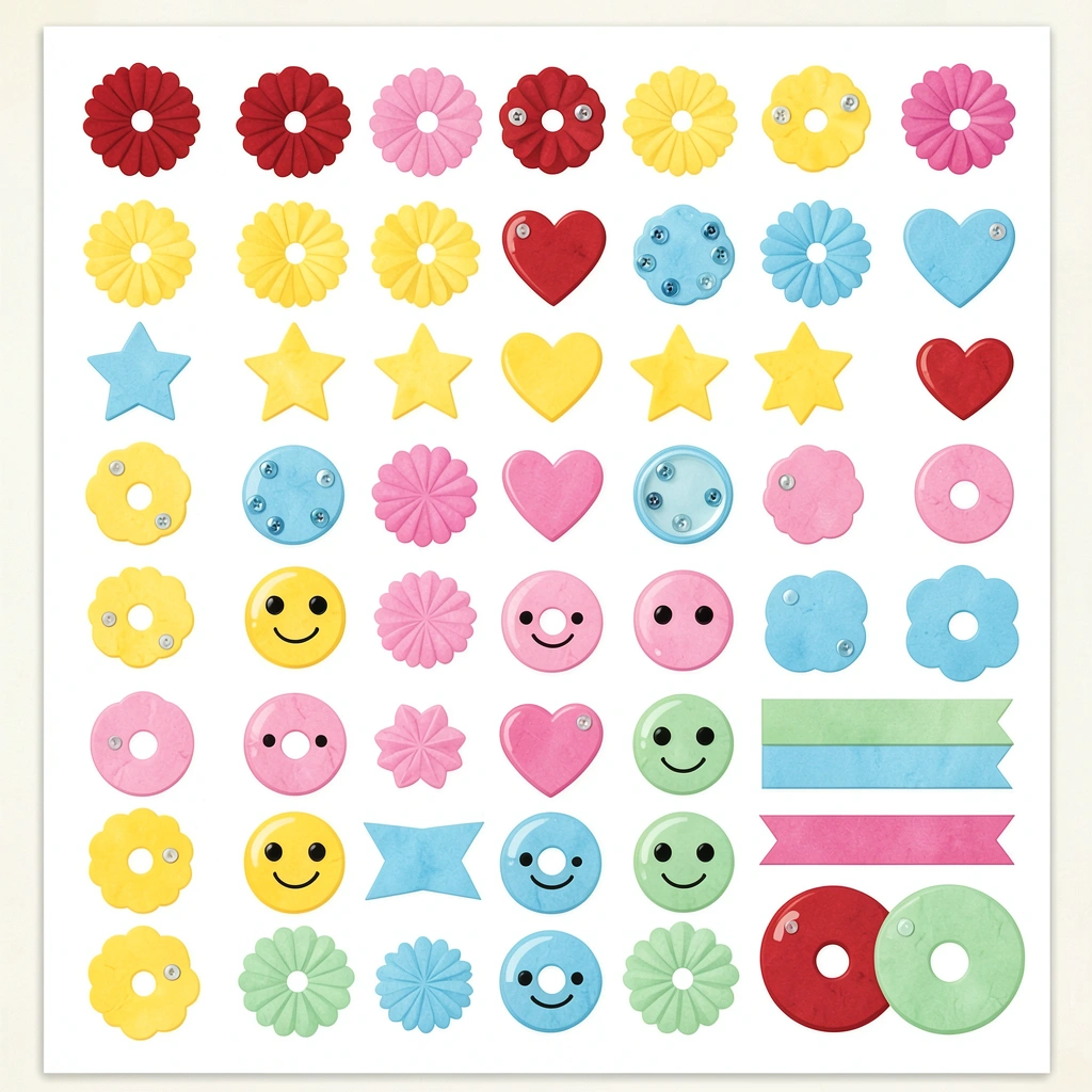 Arkusz naklejek / elementów dekoracyjnych do wycięcia - Szablony - Tłusty Czwartek