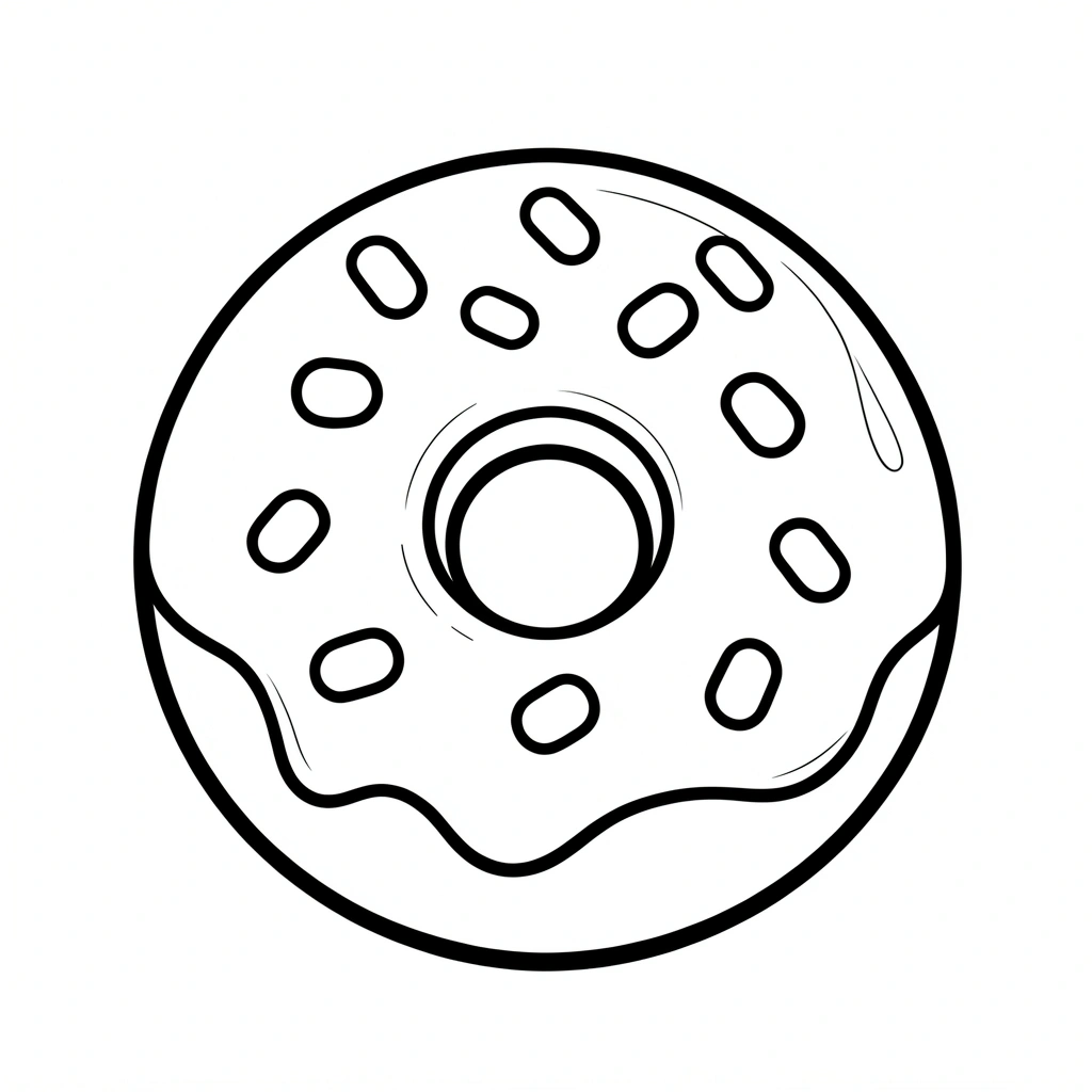 Kolorowanka — pączek z posypką - Kolorowanki - Tłusty Czwartek