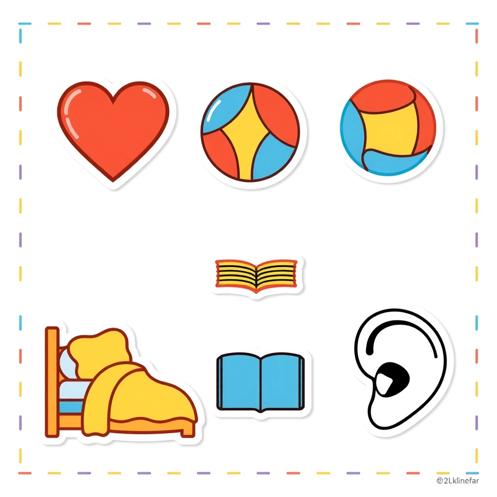 Arkusz naklejek — symbole praw dziecka - Szablony - Prawa Dziecka