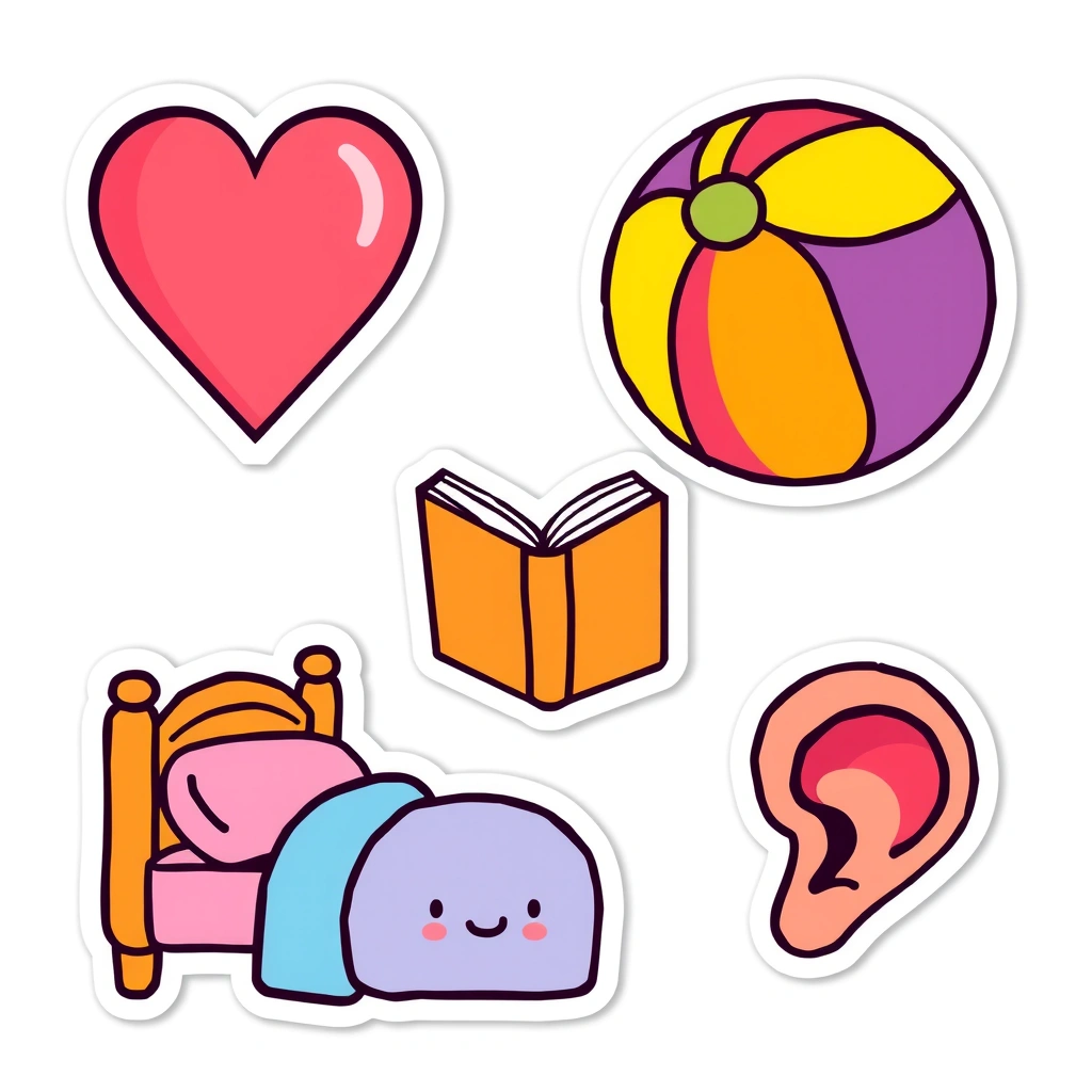 Arkusz naklejek — symbole praw dziecka - Szablony - Prawa Dziecka